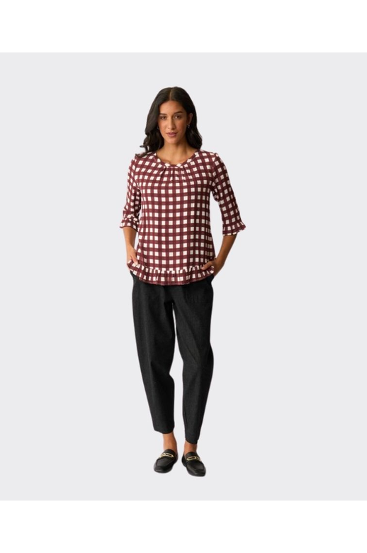 Foil Top Gathered Scoop Hem