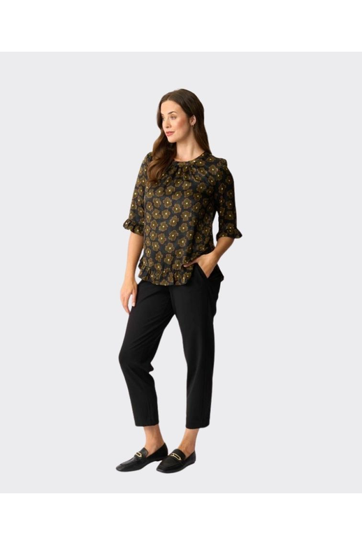 Foil Top Gathered Scoop Hem