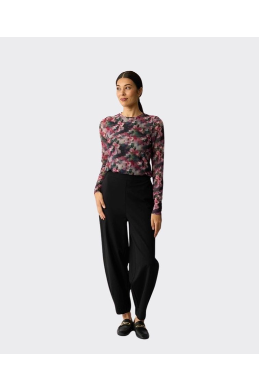 Foil Top Mesh Crew Neck