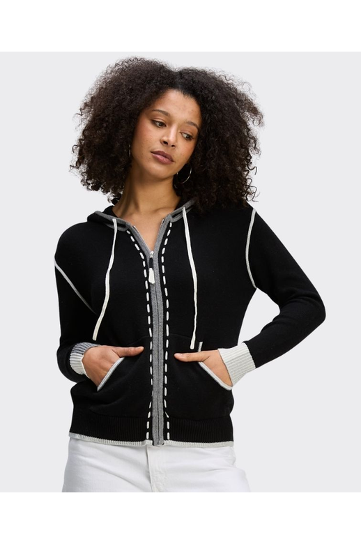 Zaket & Plover Hoodie Threaded Contrast Zip