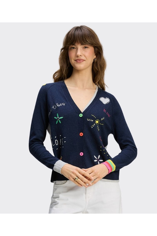 Zaket & Plover Cardi Good Energy Words