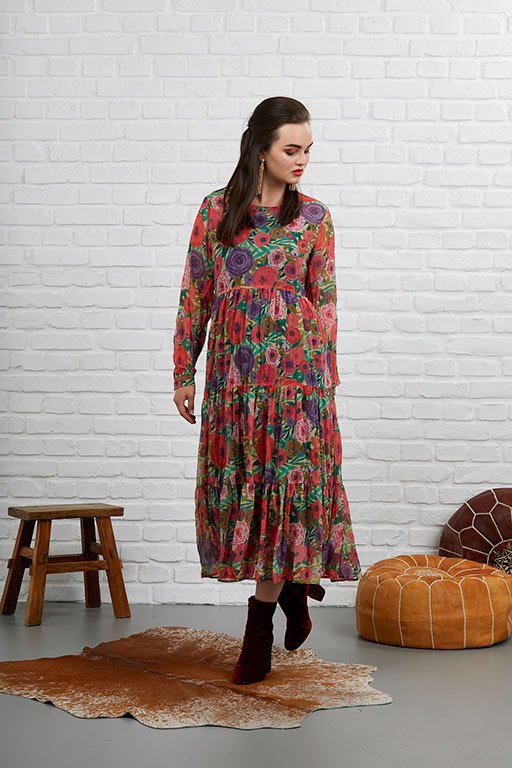 Siren Dress L/S Tiered Crinkle - Brands-Ladies : Yarntons | New Zealand ...