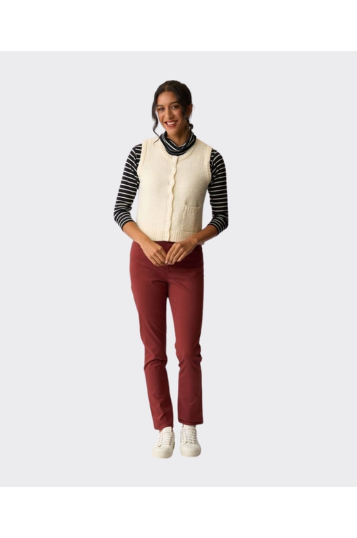 Oh Three Vest Rib Button Front