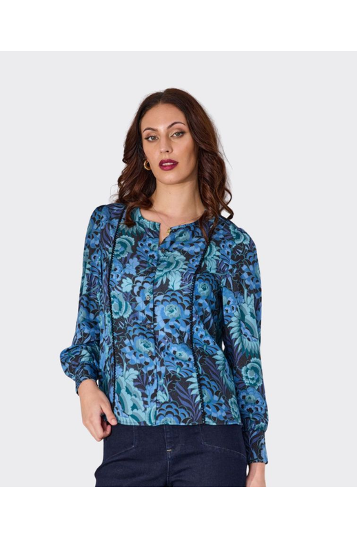Newport Shirt Nightfall Print Lace Trim