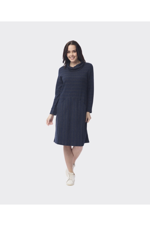 Orientique Dress Cowl Neck Textured Maluku