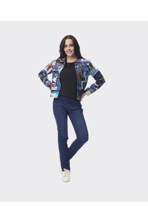 Orientique Jacket Biker Print