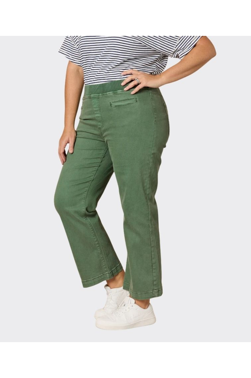 Threadz Jean Maddy Pull On Wide Leg Rib Waist