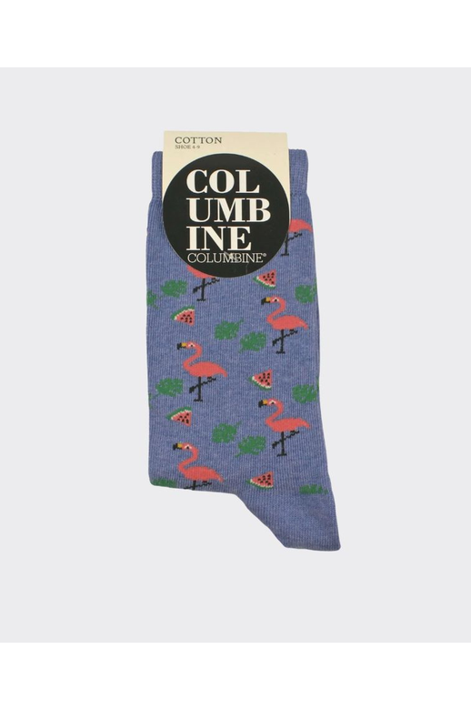 Columbine Cotton Crew Flamingos