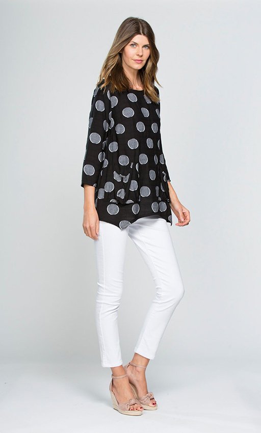 Clarity Tunic L/S Big Shadow Spot - Women's Tops | Yarntons | Free NZ ...