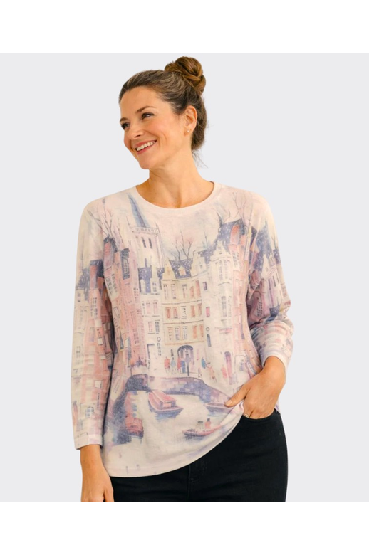 Bromley Knit Vikki Canal Printed Crew