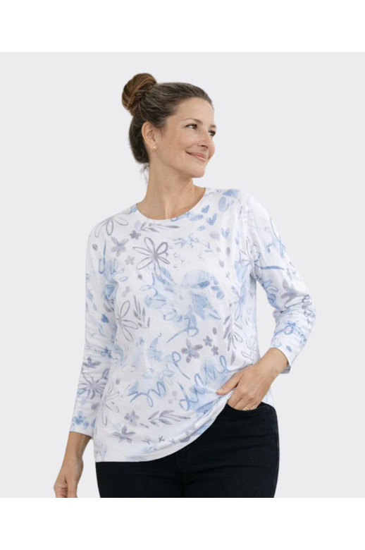 Bromley Knit Paris Flower Printed Crew