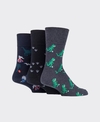Gentle Grip Mens Dinosauria Socks 3Pk