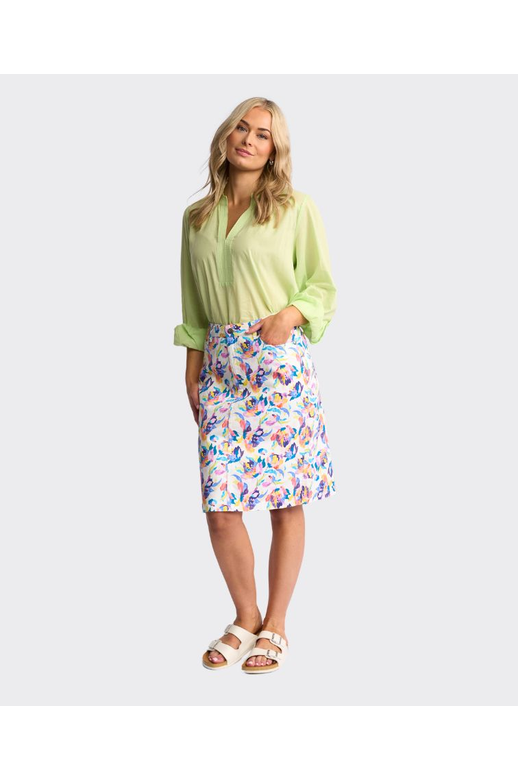 Vassalli Skirt Poppy Lightweight Printed