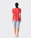 Memo T-Shirt Swing Rib Trim Chiffon
