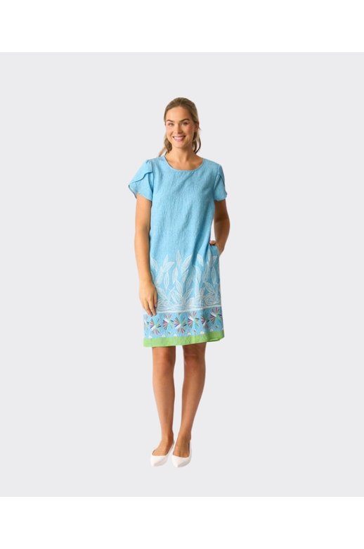 Foil Dress Tulip Sleeve