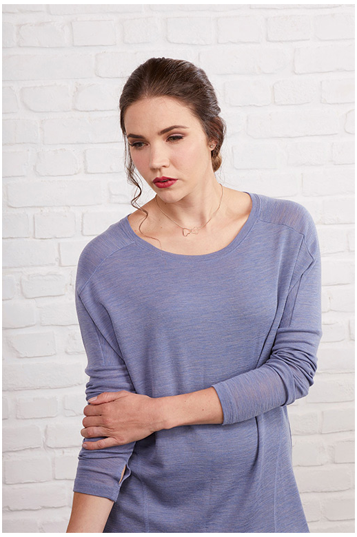 Foil Top Merino Drop Shoulder Panel 