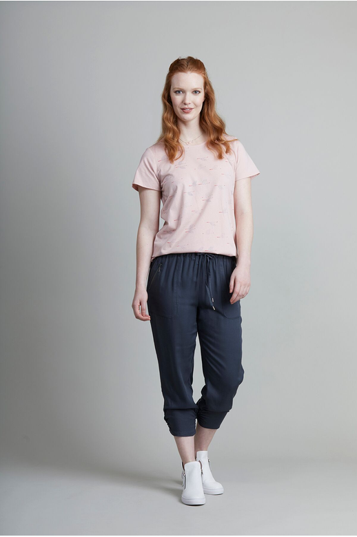 Memo Pants Elastic Waist Drape Cuff