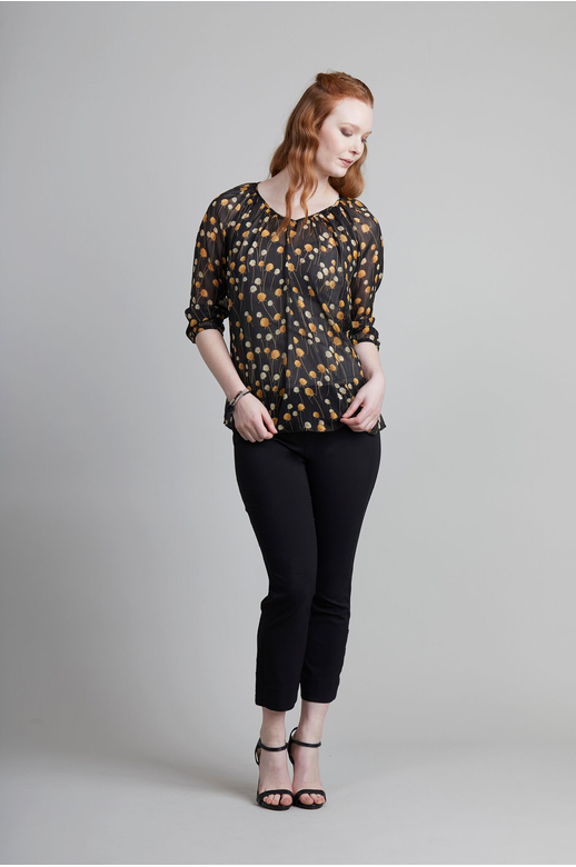 Memo Blouse V Gatther Neck Chiffon