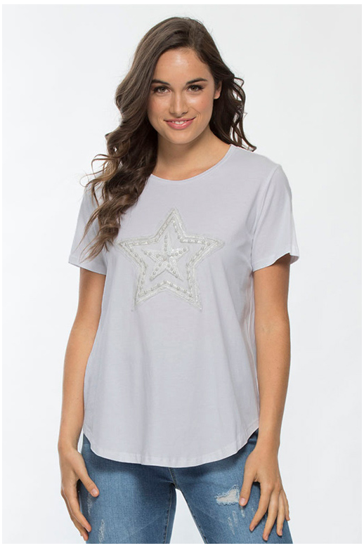 Threadz Tee Sequin & Bead Star