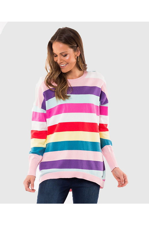 Elm Knit Cotton Multi Stripe - Women's Knitwear | Yarntons | Free NZ ...