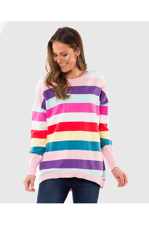 Elm Knit Cotton Multi Stripe - Women's Knitwear | Yarntons | Free NZ ...