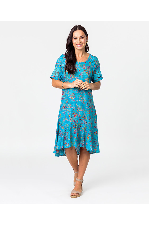 Democracy Dress Lace Sleeve Print