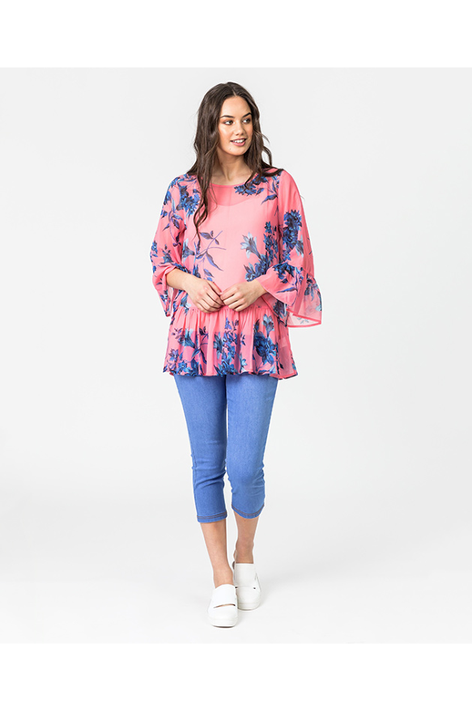 Classified Top Frill Hem Floral