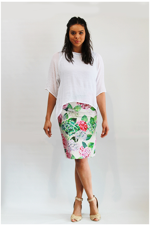 Foil Skirt Sateen Print