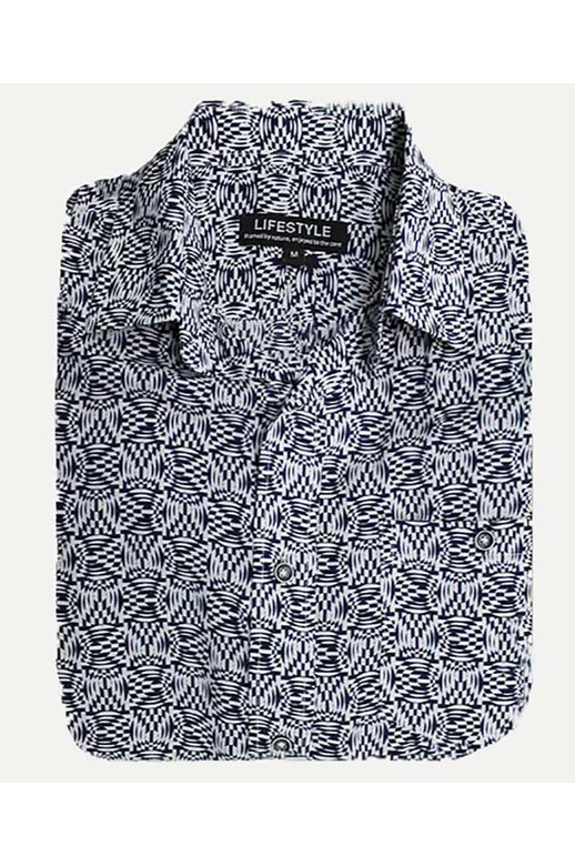 Lifestyle Shirt S/S Micro Bamboo Print