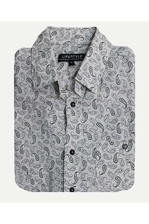 Lifestyle Shirt S/S Micro Bamboo Print