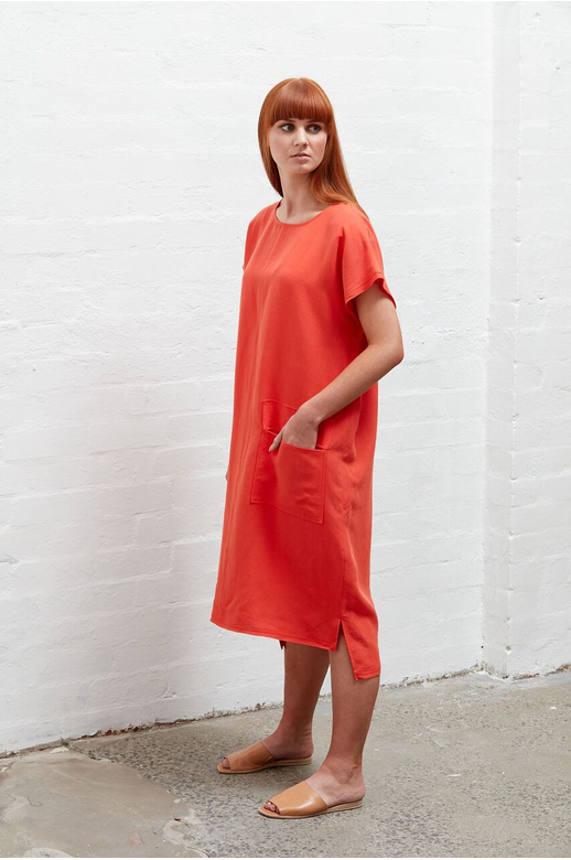 Privilege Dress Big Pkt Linen