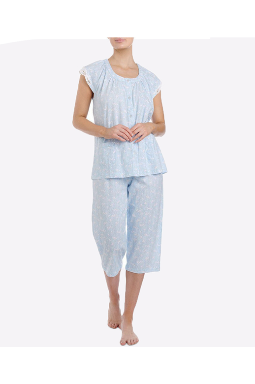 Givoni PJ Lace Sleeve Print Cotton Knit