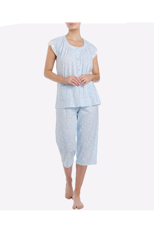 Givoni PJ Lace Sleeve Print Cotton Knit