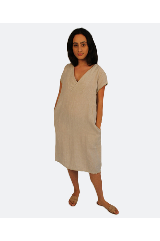 Oh Three Dress V-Neck Linen