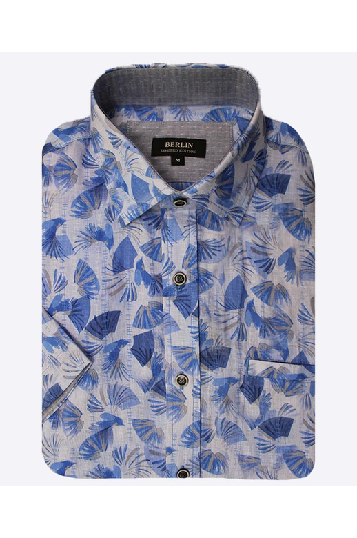 Berlin Shirt S/S Fan Print Linen