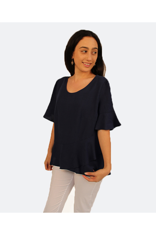 Privilege Top S/S Diag Frill