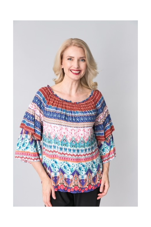 Cordelia St Top L/S Batik Print