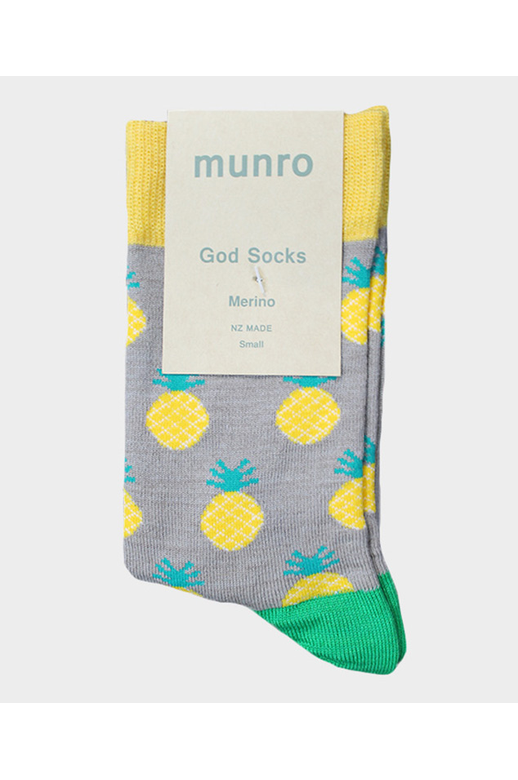 Munro God Socks Pineapple Yellow